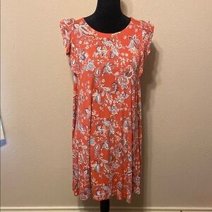 Coral Floral Dress